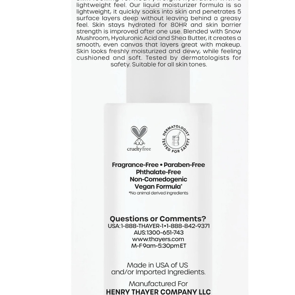 Thayers Soak It Up 80 Hr Liquid Moisturizer Normal To Dry Skin 2.5 oz X 3 PACK - Picture 9 of 10